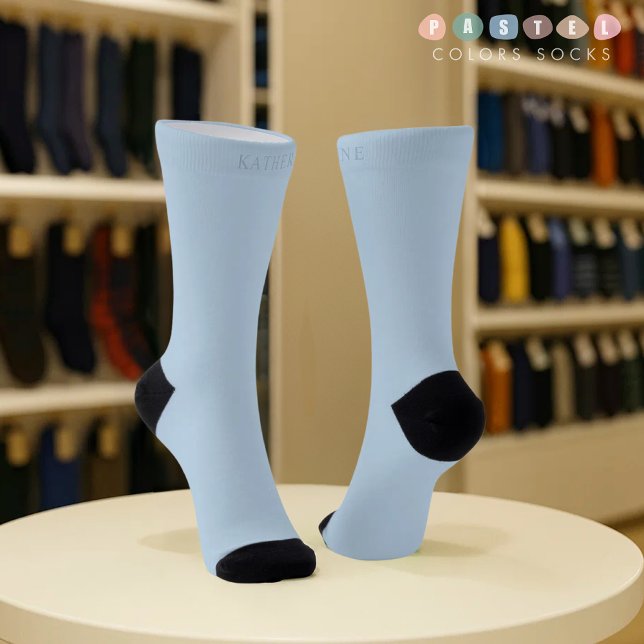 Solid Soft Sky Light Pastel Baby Blue Colour  Socks (Solid Soft Sky Light Pastel Baby Blue Color Socks
)