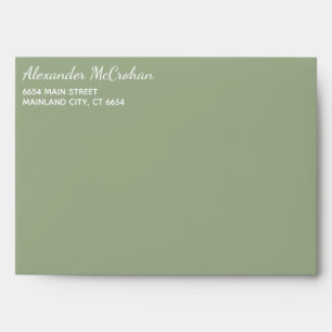Solid Succulent Sage Green Return Address Envelope