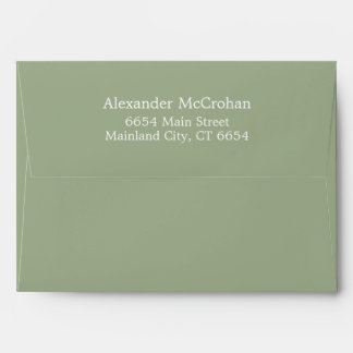 Solid Succulent Sage Green Return Address Envelope