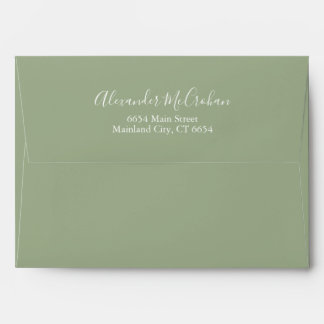 Solid Succulent Sage Green Return Address Mailing Envelope