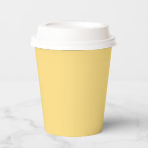 Solid sunlight pastel yellow paper cups