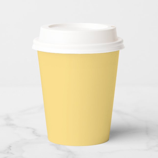 Solid sunlight pastel yellow paper cups (Front)