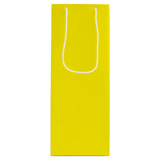 Solid Sunny Yellow Colour Wine Gift Bag (Front)