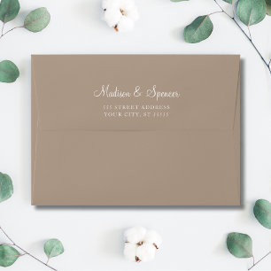 Solid Taupe Wedding 5x7 Envelope