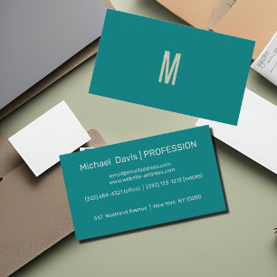  solid  teal  - add monogram business card