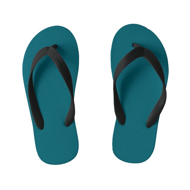 Solid teal background with a subtle texture kid's jandals (Footbed)
