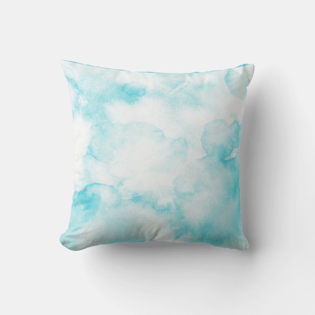 Solid teal blue  pillow (Front)