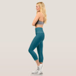 Solid Teal Capri Leggings<br><div class="desc">Plain and simple</div>