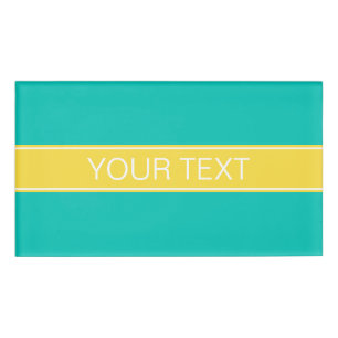 Solid Teal, Pineapple Ribbon Name Monogram Name Tag