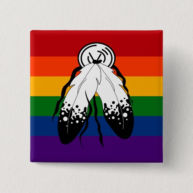 Solid Two-Spirited Pride Flag 15 Cm Square Badge (Front)