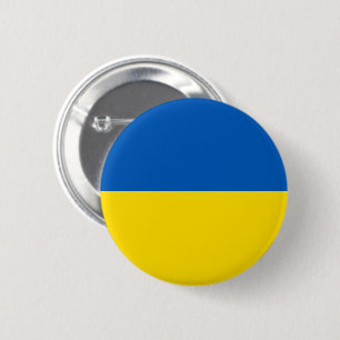 Solid Ukraine Flag Colours 6 Cm Round Badge