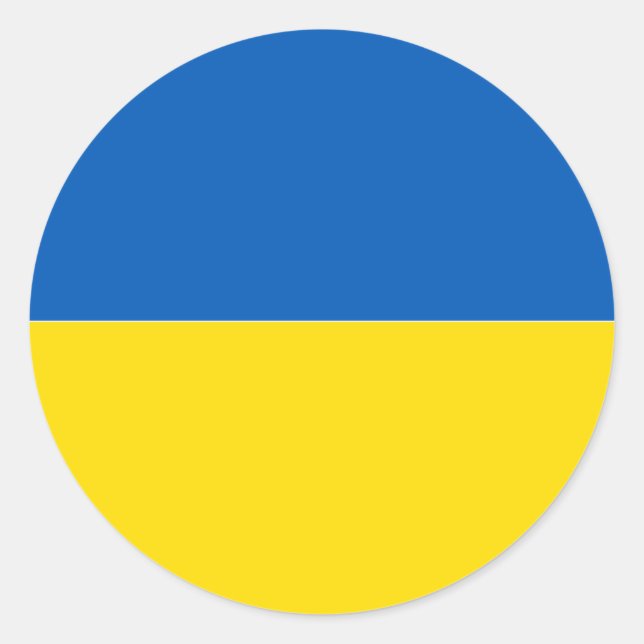 Solid Ukraine Flag Colours Classic Round Sticker (Front)