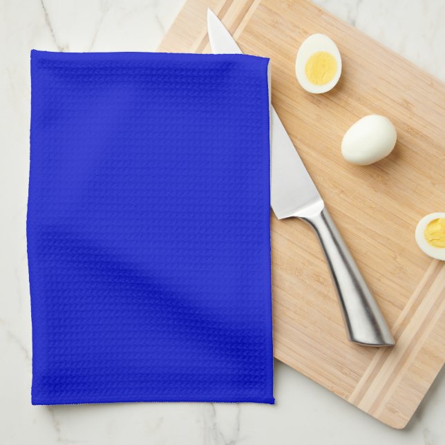 Solid ultramarine bright blue tea towel (Quarter Fold)