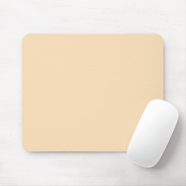 Solid vanilla cream light beige mouse pad (With Mouse)