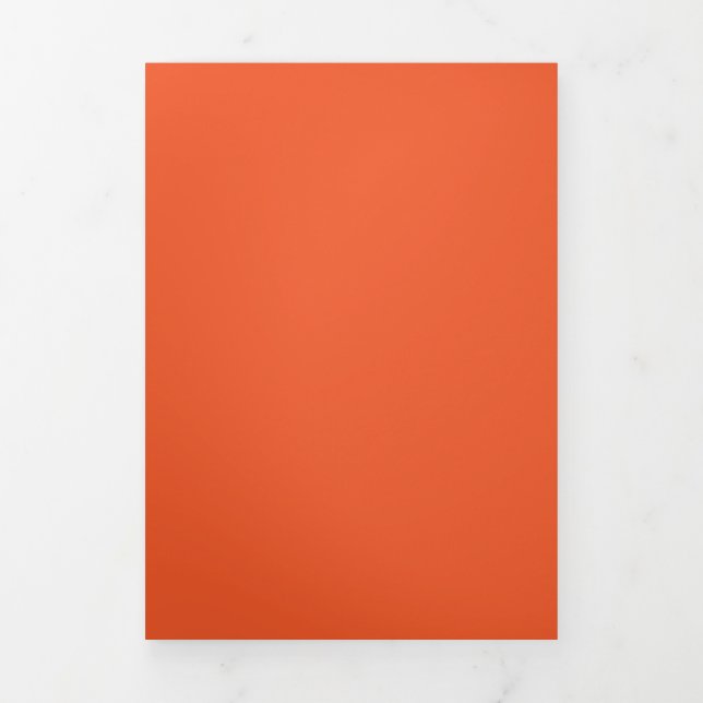 Solid Vibrant Orange Background | Bold Warm Design Tri-Fold Invitation (Cover)