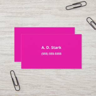 Solid Vivid Pink Minimalist Business Cards