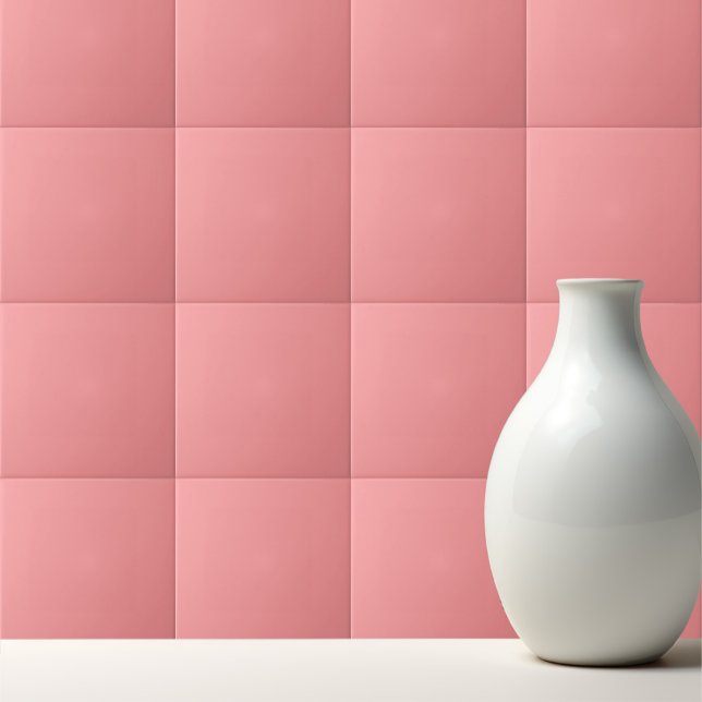 Solid  Watermelon colour plain pink Tile (Creator Uploaded)
