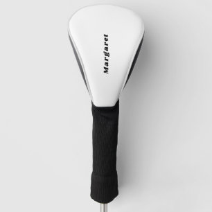 Solid White Golf Head Cover with Your Name in Styl