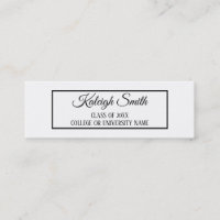 Solid White Graduation Insert Name Card