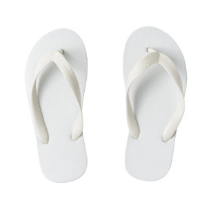 Solid White Kid's Jandals