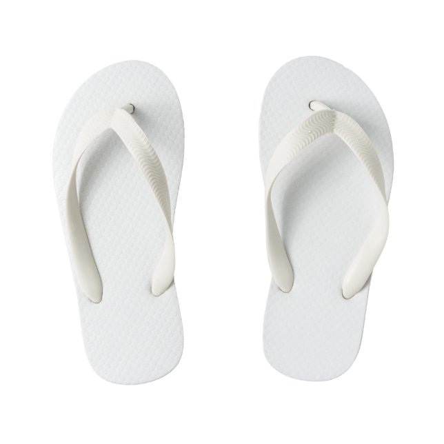 Solid White Kid's Jandals (Footbed)