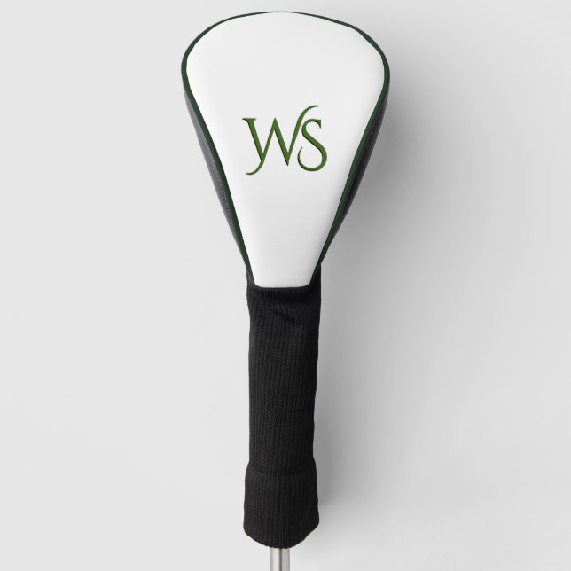 Solid White Personalised Golf Head Cover (Front)