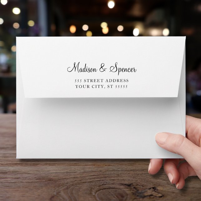 Solid White Simple Wedding 5x7 Envelope (Solid White Wedding Envelopes)