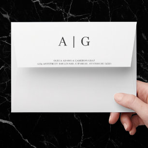 Solid White Wedding 5x7 Envelope