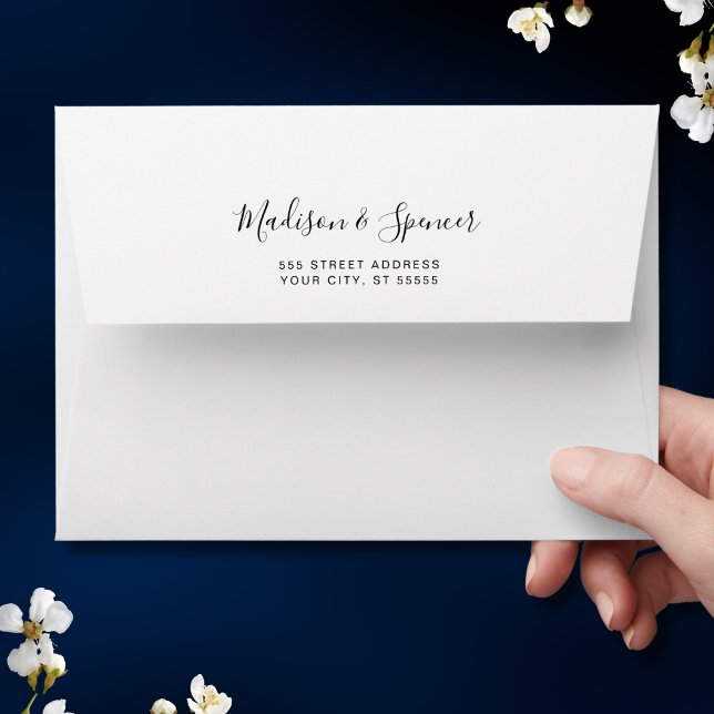 Solid White Wedding 5x7 Envelope (Solid White Simple Wedding Envelope)