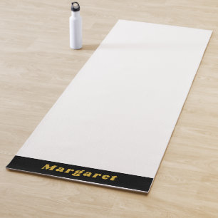 Solid White Yoga Mat with Your Name in Style