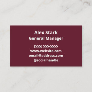 Solid Wine Red Business Cards