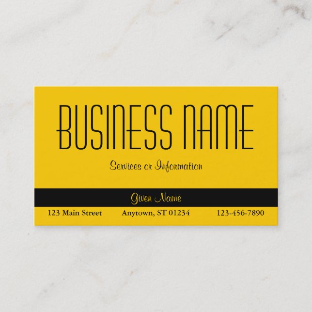 Solid Yellow Business Card (Front)