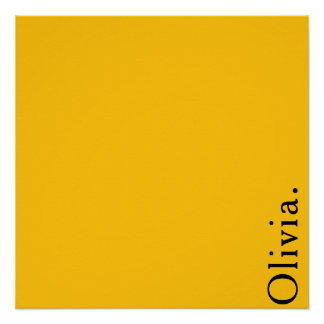 Solid Yellow Custom Name Modern Minimalist Wall Poster