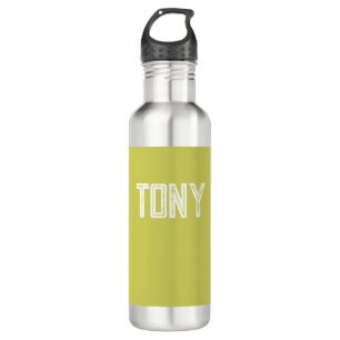 Solid Yellow Green Custom Name Monogram 710 Ml Water Bottle