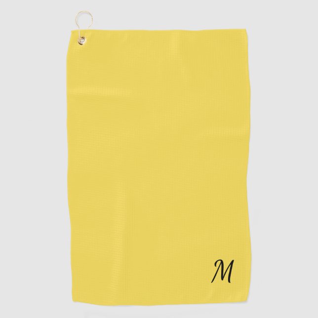 Solid Yellow Monogram  Golf Towel (Front)