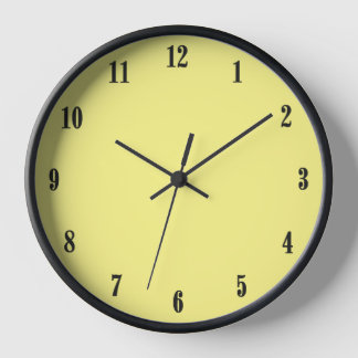 Solid Yellow with Black Fonts  Clock