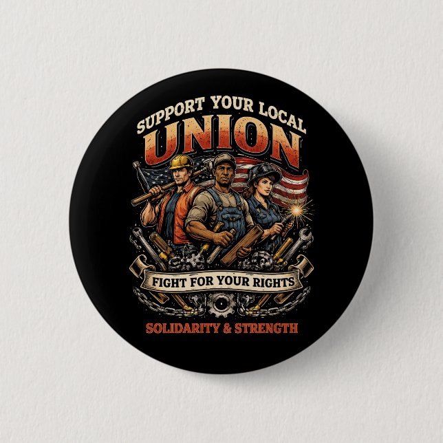 Solidarity and Strength 6 Cm Round Badge (Front)