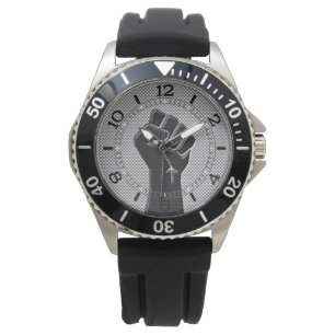Solidarity Fist Carbon Fibre Decor Style Dial Watch