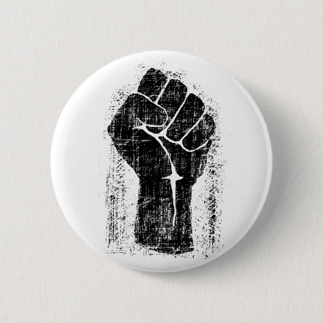 Solidarity Fist Grunge Distressed Style 6 Cm Round Badge (Front)