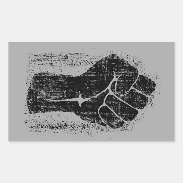 Solidarity Fist Grunge Distressed Style Rectangular Sticker (Front)
