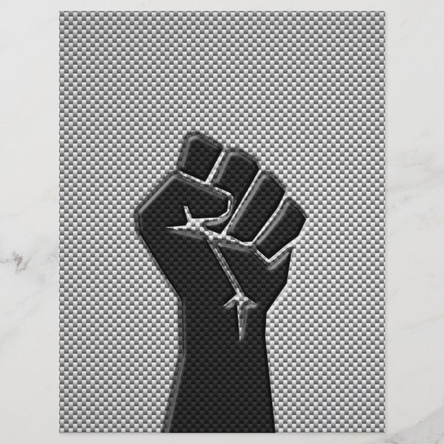Solidarity Fist in Carbon Fibre Style (Front)