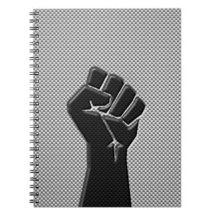 Solidarity Fist in Carbon Fibre Style Spiral Notebook