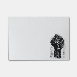 Solidarity Fist in Distressed Style Post-it Notes
