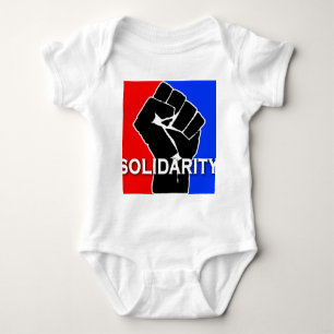 SOLIDARITY in Red, White, Blue and Black Baby Bodysuit