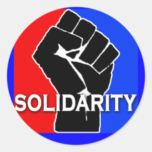SOLIDARITY in Red, White, Blue and Black Classic Round Sticker