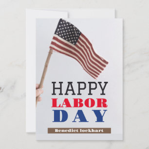 Solidarity Worker Unity Labour Day Red White & Blu Holiday Card