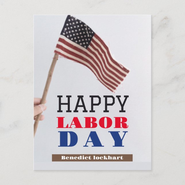 Solidarity Worker Unity Labour Day Red White & Blu Holiday Postcard (Front)