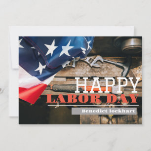 Solidarity Worker Unity Labour Day with USA flag Thank You Card