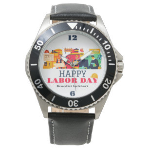 Solidarity Worker Unity Labour Day with USA flag Watch