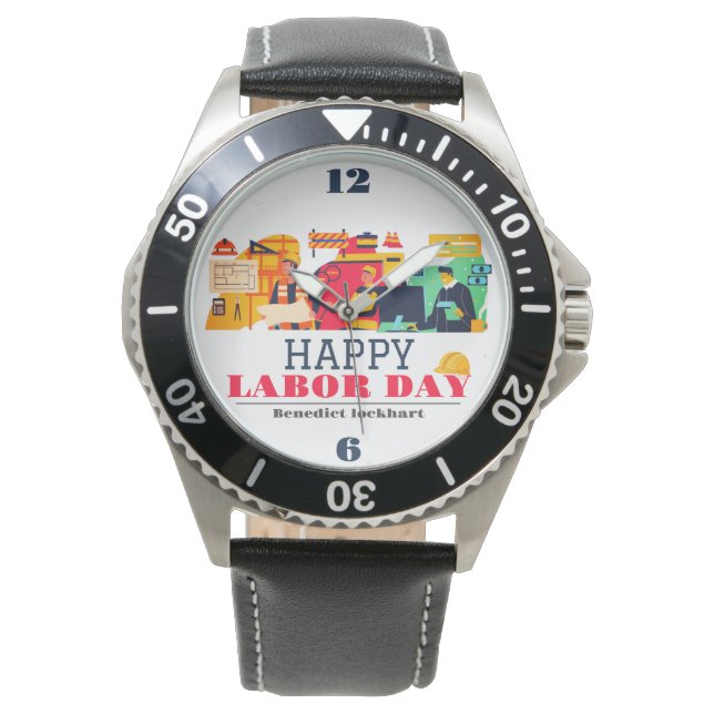 Solidarity Worker Unity Labour Day with USA flag  Watch (Front)